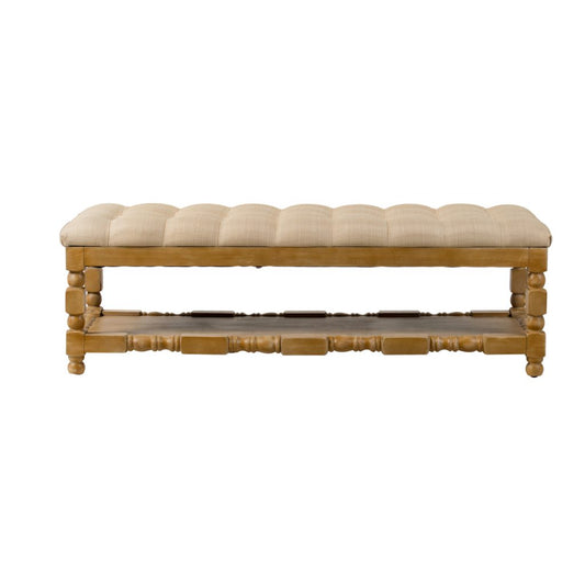 A&B Home Khaki Upholstered Bench | Benches | Modishstore