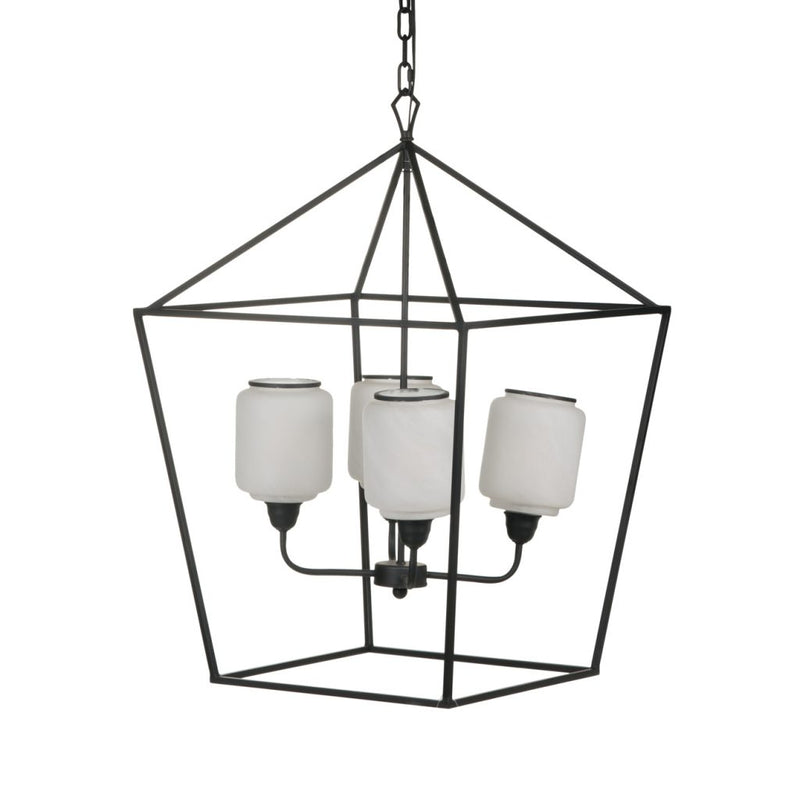 A&B Home Square Iron and Glass Chandelier | Chandeliers | Modishstore