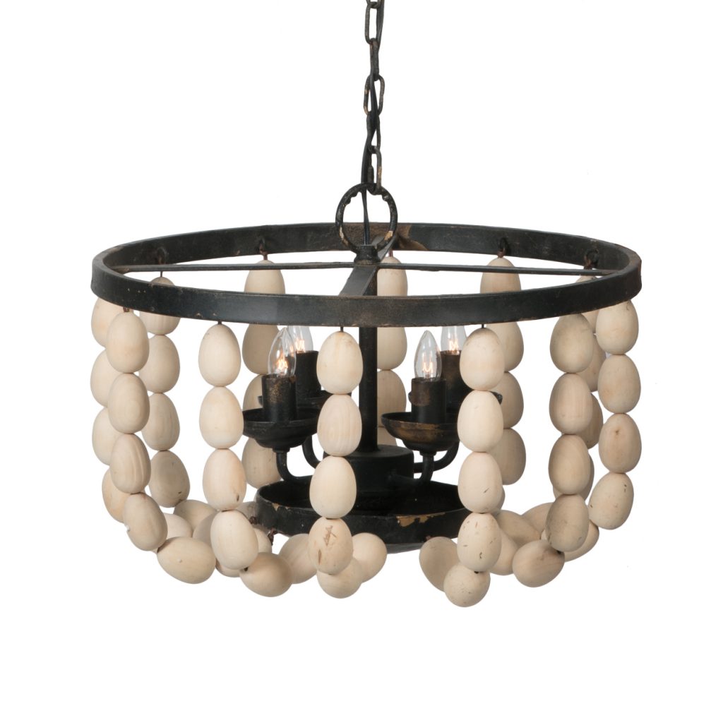 A&B Home Vintage Small Beaded 4-Light Chandelier | Chandeliers | Modishstore