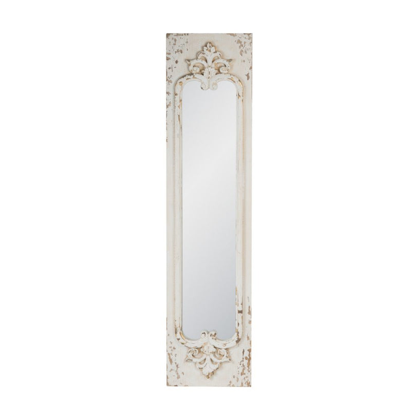 A&B Home Elegant Distressed White Finish Mirror | Mirrors | Modishstore