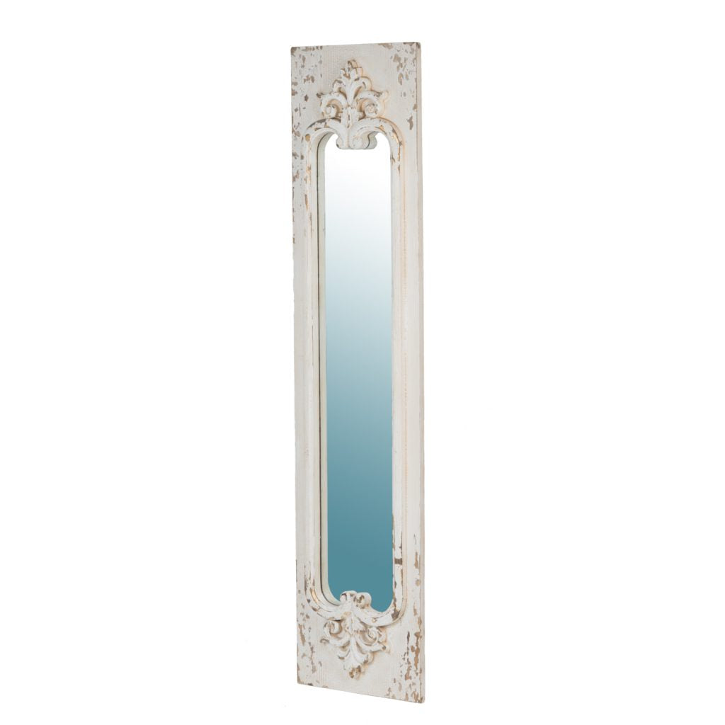 A&B Home Elegant Distressed White Finish Mirror | Mirrors | Modishstore - 2