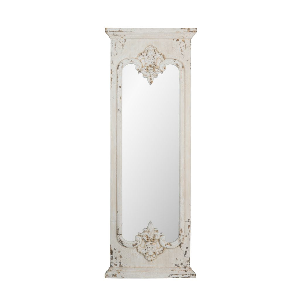 A&B Home Distressed White Mirror | Mirrors | Modishstore