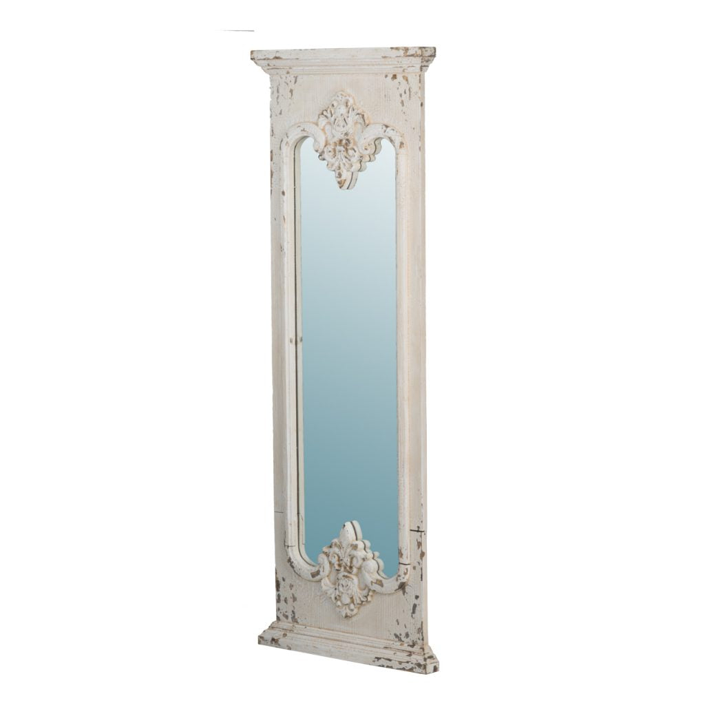 A&B Home Distressed White Mirror | Mirrors | Modishstore - 2