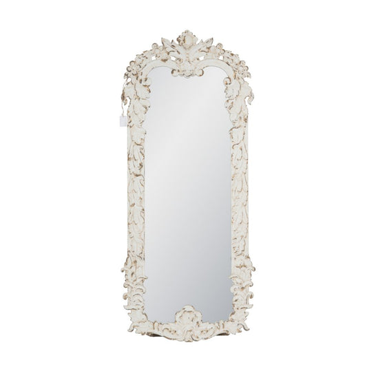 A&B Home Distressed White Mirror with Durable Wood Frame | Mirrors | Modishstore