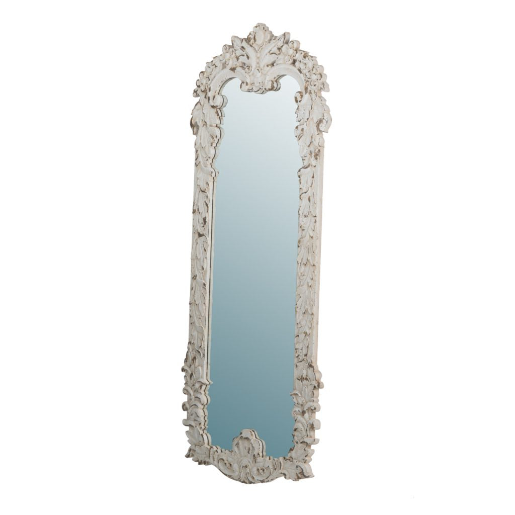 A&B Home Distressed White Mirror with Durable Wood Frame | Mirrors | Modishstore - 2