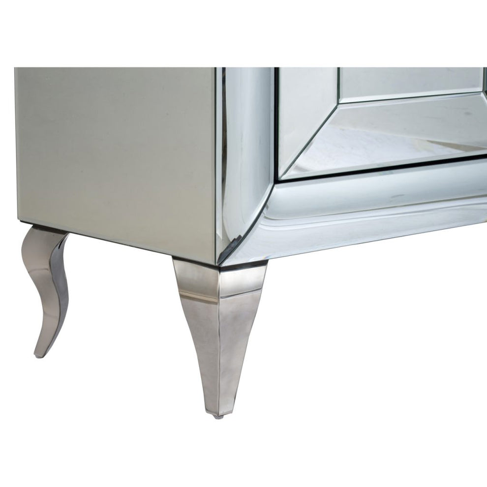 A&B Home Vintage Silver Curved Cabinet | Cabinets | Modishstore - 3
