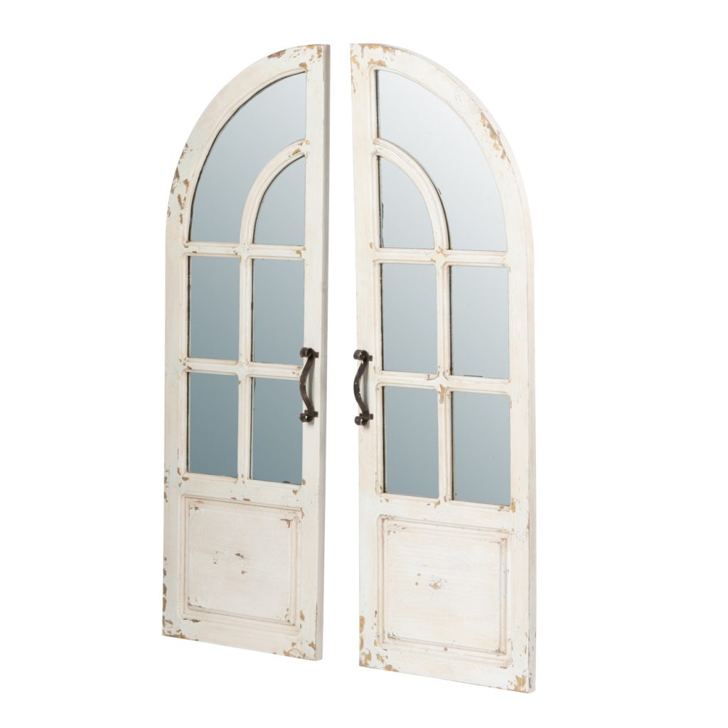 A&B Home Creamy Antique Mirror Set of 2 | Mirrors | Modishstore - 2