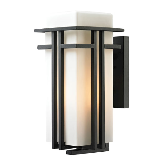 Croftwell 1-Light Outdoor Wall Lamp In Textured Matte Black ELK Lighting | Sconces | Modishstore | 45087/1