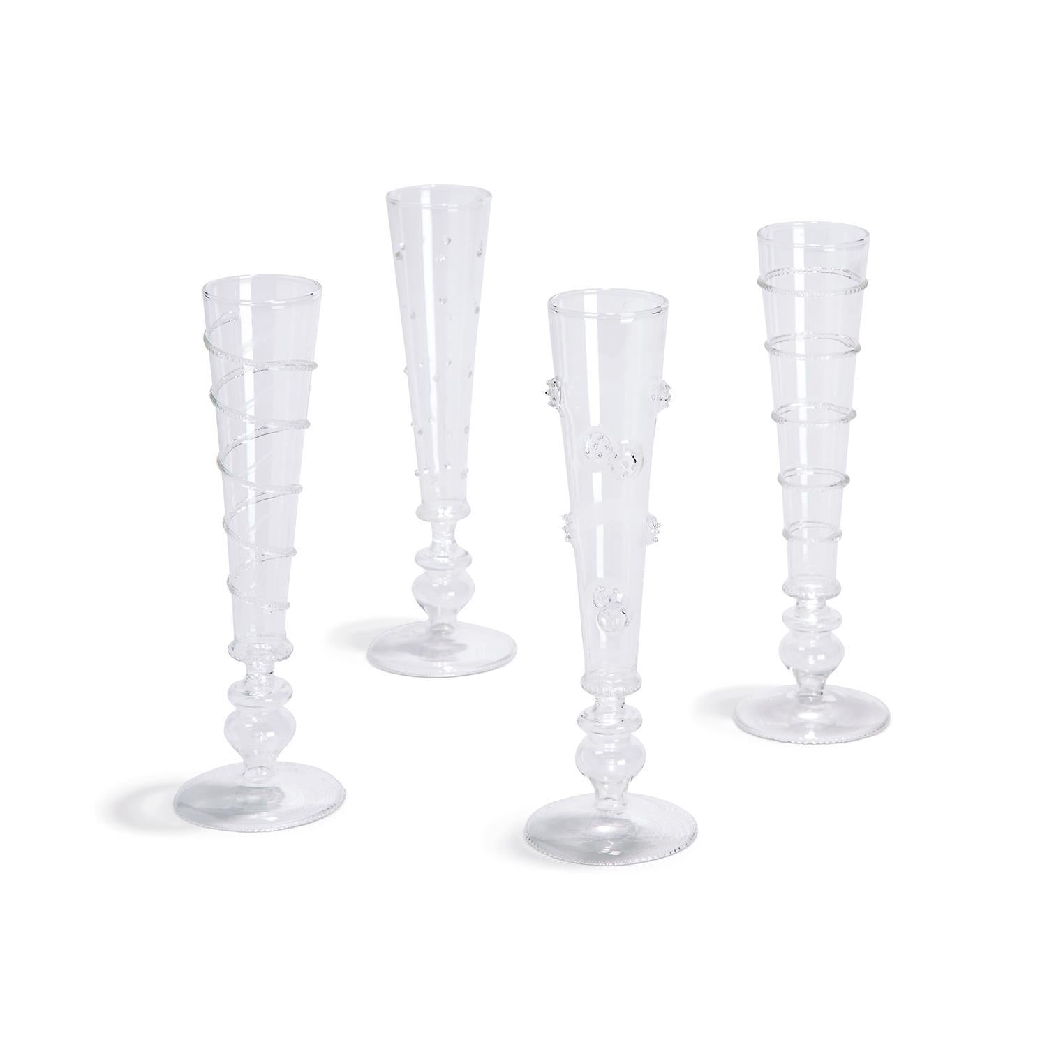 Two's Company Verre Champagne Flute - Set of 12- Hand Blown Glass - 2