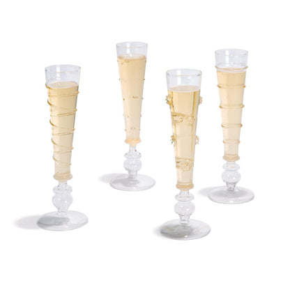 Two's Company Verre Champagne Flute - Set of 12- Hand Blown Glass - 3