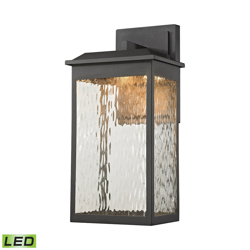 Newcastle 1-Light Outdoor Wall Lamp in Textured Matte Black - Integrated LED ELK Lighting | Wall Lamps | Modishstore