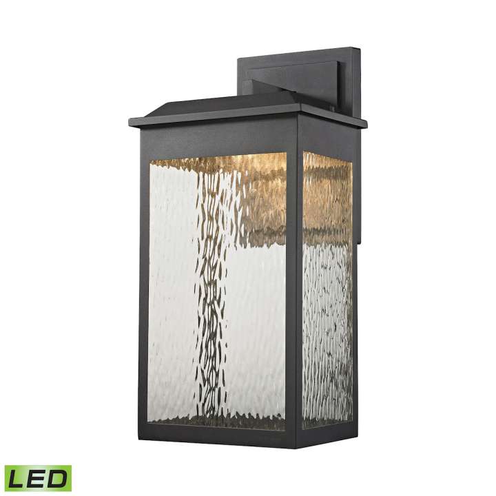 Newcastle 1-Light Outdoor Wall Lamp in Textured Matte Black - Integrated LED | Sconces | Modishstore