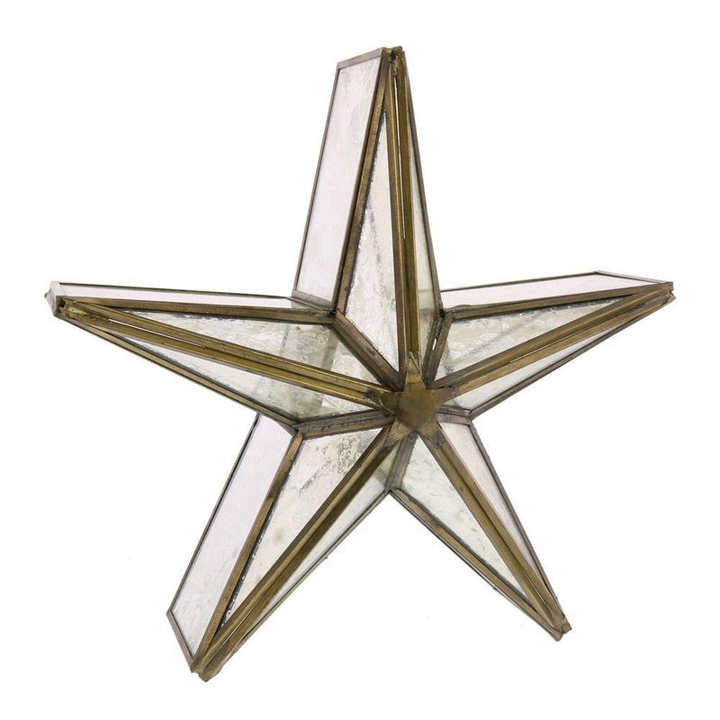 HomArt Glass Star Candle Holder - Mirrored - Brass - Small-3