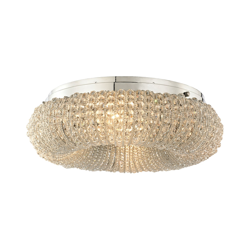 Crystal Ring 4-Light Semi Flush in Chrome with Clear Crystal Beads ELK Lighting | Ceiling Lamps | Modishstore