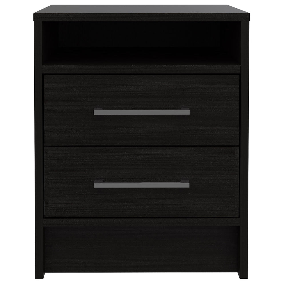 Light Grey Open Compartment Two Drawer Nightstand By Homeroots | Nightstands | Modishstore - 17