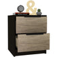 Black Open Compartment Two Drawer Nightstand By Homeroots | Nightstands | Modishstore - 4