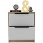 Mod Light Oak And White Two Drawer Nightstand By Homeroots | Nightstands | Modishstore - 6