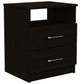 Brown Open Compartment Two Drawer Nightstand By Homeroots | Nightstands | Modishstore