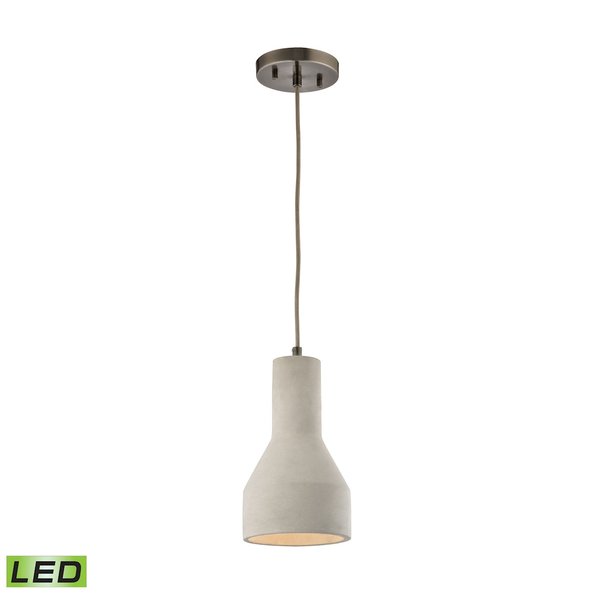 ELK Urban Form 1-Light Mini Pendant in Black Nickel with Natural Concrete Shade - Includes LED Bulb ELK Lighting 45331/1-LED | Pendant Lamps | Modishstore