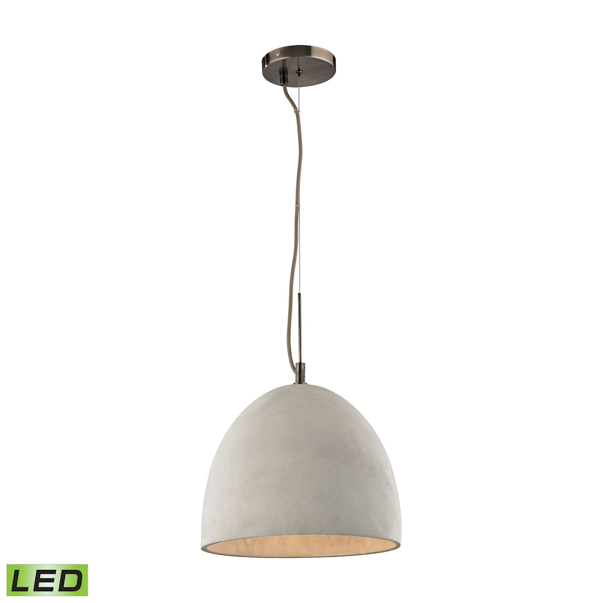 ELK Urban Form 1-Light Mini Pendant in Black Nickel with Natural Concrete Shade - Includes LED Bulb ELK Lighting 45334/1-LED | Pendant Lamps | Modishstore