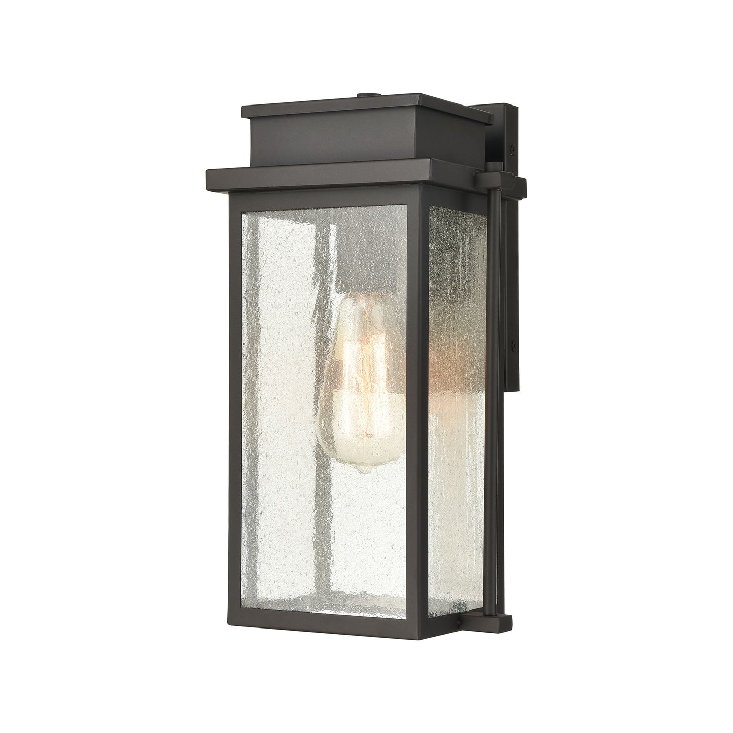 Braddock Outdoor Wall Lamps in Architectural Bronze with Seedy Glass Enclosure by ELK Lighting | Modishstore | Wall Lamps