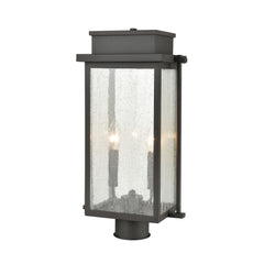 Braddock 2-Light Outdoor Post Mount in Architectural Bronze with Seedy Glass Enclosure by ELK Lighting