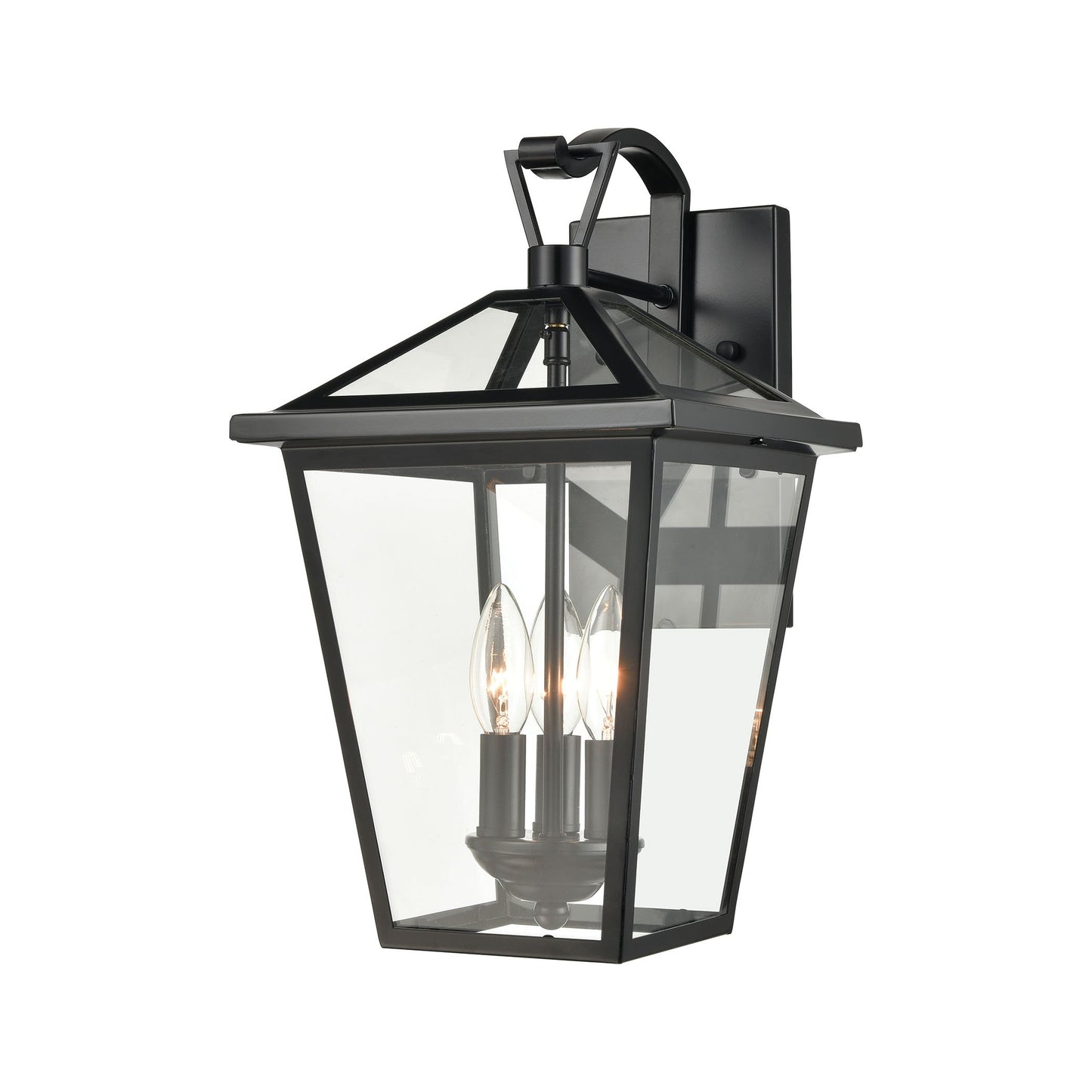 Main Street Outdoor Wall Lamps in Black with Clear Glass Enclosure by ELK Lighting-2