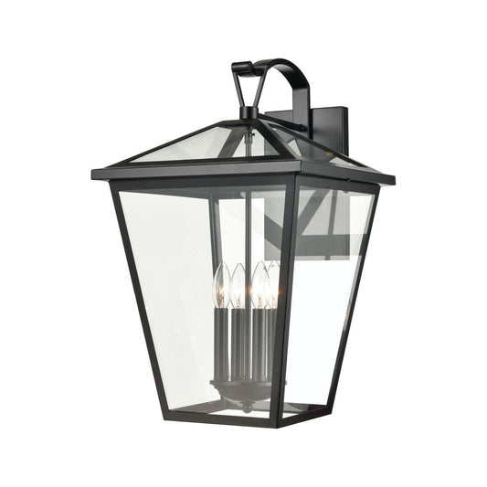 Main Street 4-Light Outdoor Sconce in Black with Clear Glass Enclosure ELK Lighting | Sconces | Modishstore