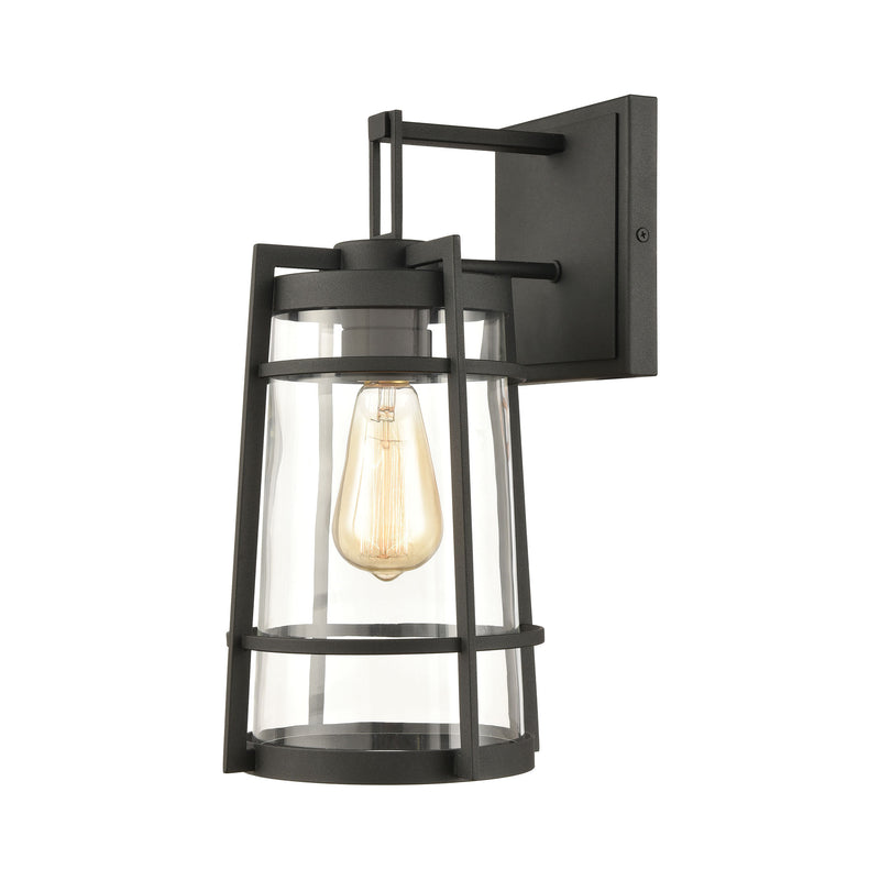 Crofton 1-Light Outdoor Wall Lamps in Charcoal with Clear Glass by ELK Lighting-2