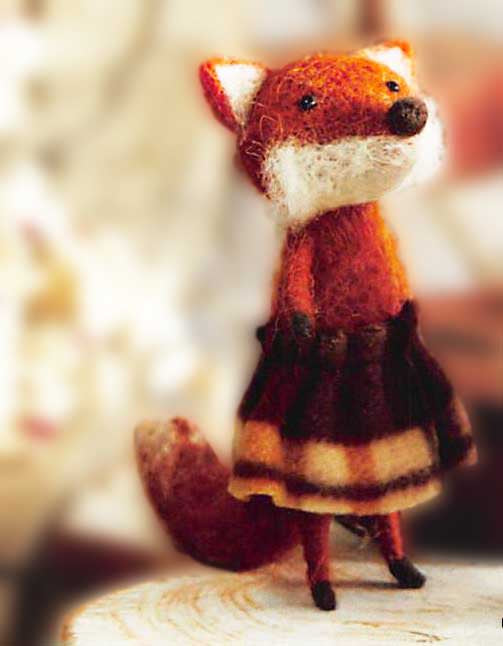 Roost Mr. & Mrs. Fox Ornaments in a Thicket-  Set Of 8-4