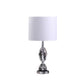24" Silver Crystal Standard Table Lamp With White Shade By Homeroots | Table Lamps | Modishstore - 2