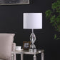 24" Silver Crystal Standard Table Lamp With White Shade By Homeroots | Table Lamps | Modishstore