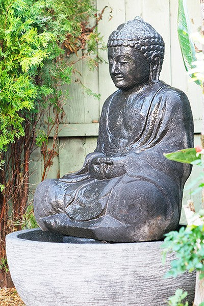Large Sitting Buddha Water Fountain By Garden Age Supply | Decor | Modishstore