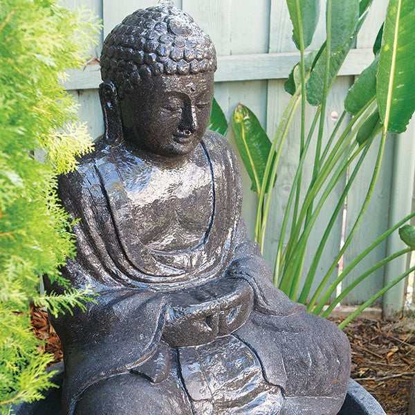 Large Sitting Buddha Water Fountain By Garden Age Supply | Decor | Modishstore-4