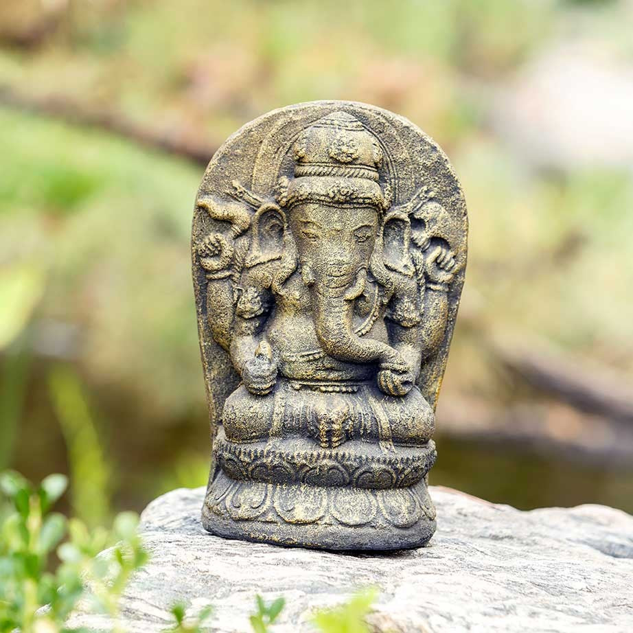 Garden Age Supply Golden Ganesh  Set Of 2 | Garden Sculptures & Statues | 46223 |  Modishstore 