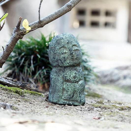 Garden Age Supply Friendly Jizo Light Rustic Green Set Of 4 | Garden Sculptures & Statues | 46239 |  Modishstore 
