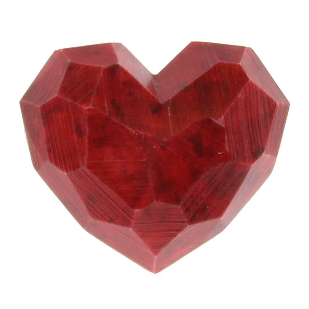 HomArt Faceted Soapstone Hearts - Red - Small - Set of 6-3