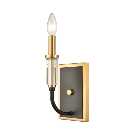 Glendon 1-Light Wall Lamps in Matte Black and Burnished Brass by ELK Lighting | Modishstore | Wall Lamps