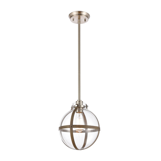 Cusp 1-Light Mini Pendant in Light Wood with Clear Glass ELK Lighting | Pendant Lamps | Modishstore