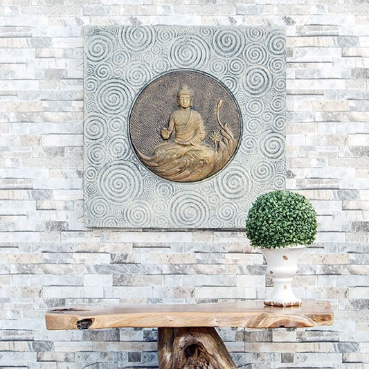 Garden Age Supply Relief Buddha on Lotus Wall Decor | Wall Art | Modishstore