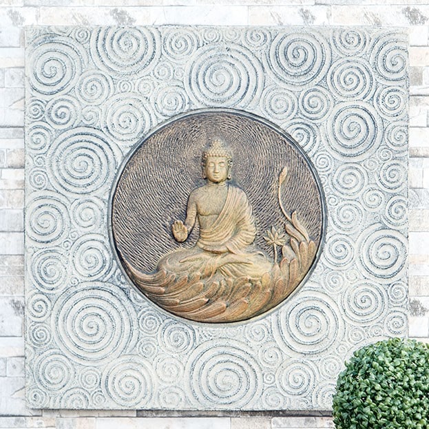 Garden Age Supply Relief Buddha on Lotus Wall Decor | Wall Art | Modishstore-2