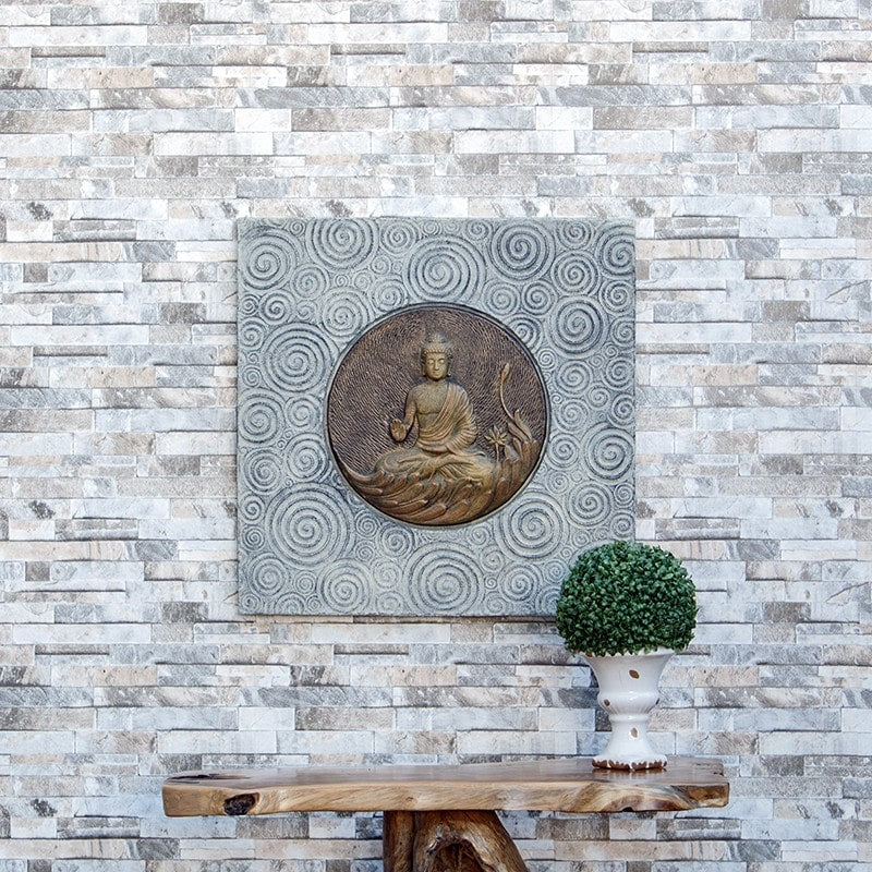 Garden Age Supply Relief Buddha on Lotus Wall Decor | Wall Art | Modishstore-3