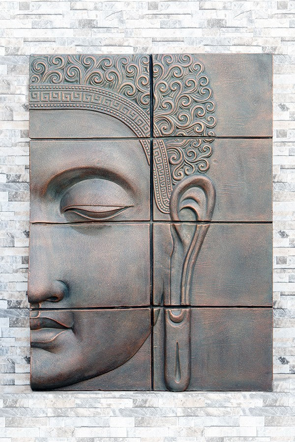 Relief Half Buddha Face Wall Decor By Garden Age Supply | Wall Decor | Modishstore
