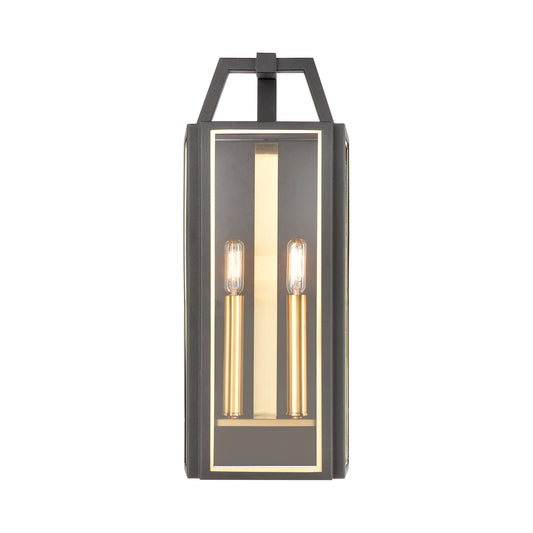 Portico 2-Light Sconce in Charcoal with Clear Glass ELK Lighting | Sconces | Modishstore