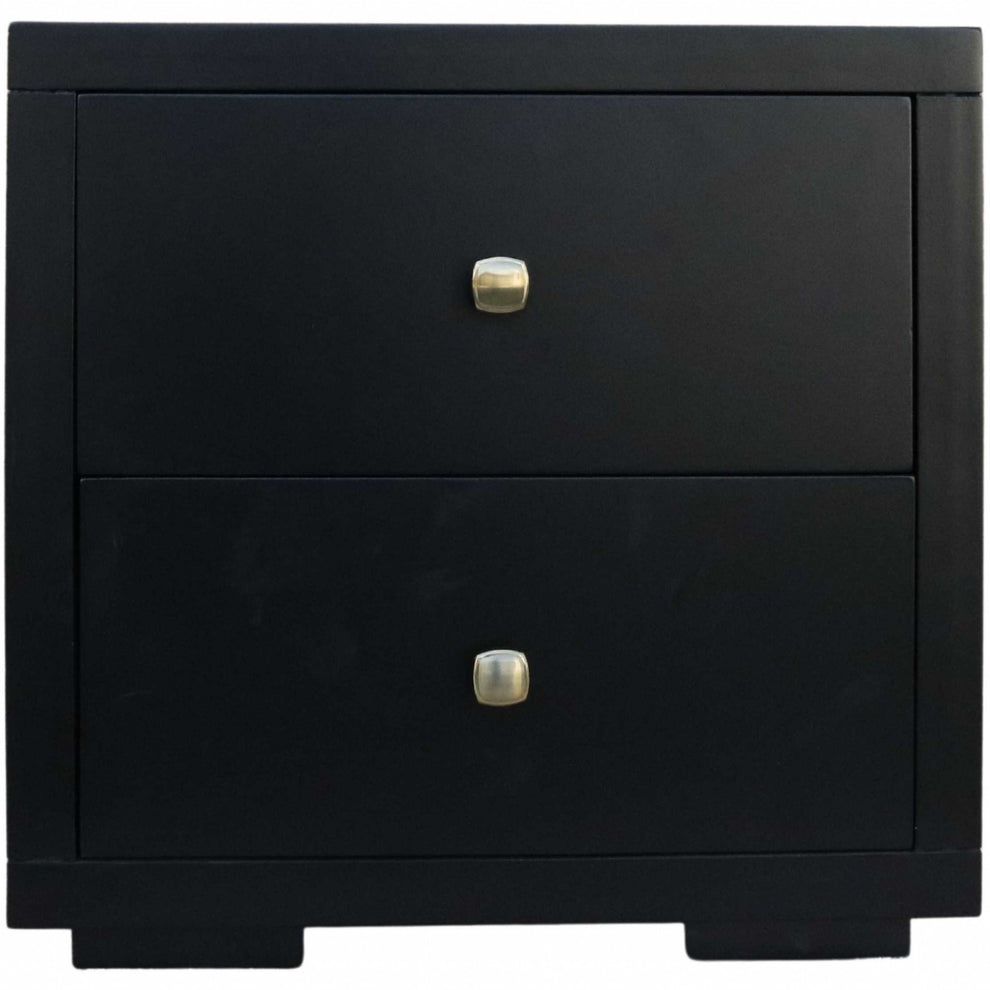 Moma Black Wood Platform Twin Bed With Nightstand By Homeroots | Beds | Modishstore - 6
