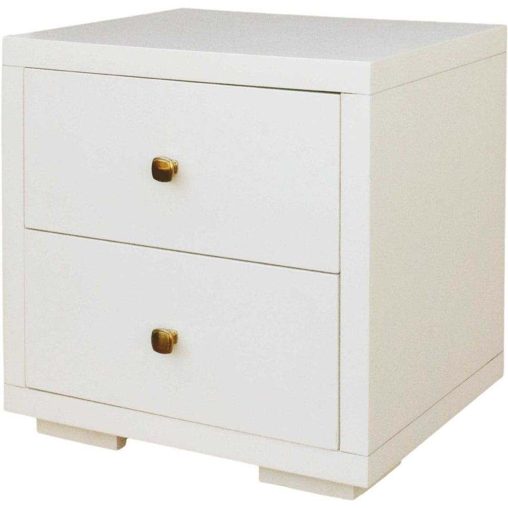 Moma White Wood Platform Queen Bed With Two Nightstands By Homeroots | Beds | Modishstore - 7