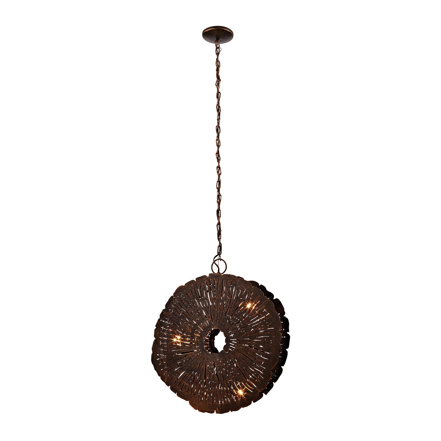 Dimond Home Organic Metal Etched Disk Chandelier | Modishstore | Chandeliers
