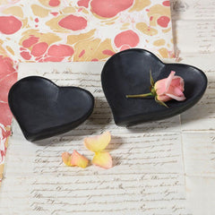 Soapstone Heart Bowl - Black - Set Of 4 By HomArt