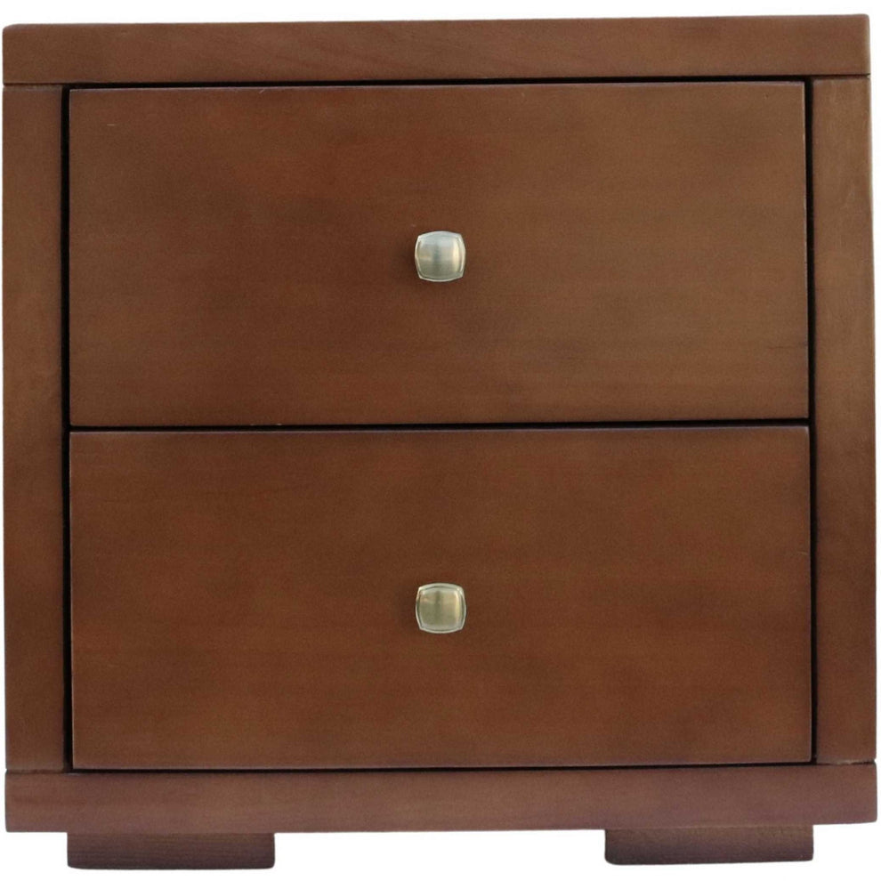 Moma Walnut Wood Platform Twin Bed With Nightstand By Homeroots | Beds | Modishstore - 6