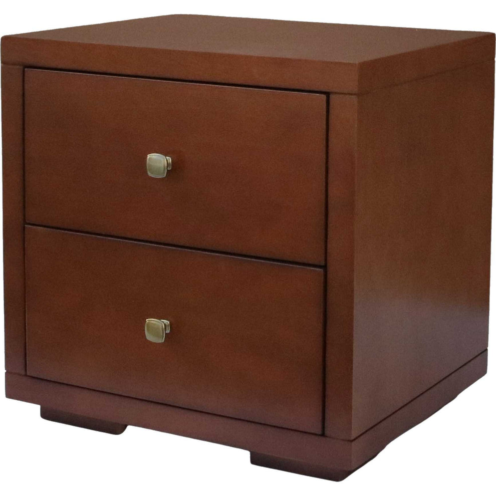 Moma Walnut Wood Platform Twin Bed With Nightstand By Homeroots | Beds | Modishstore - 7
